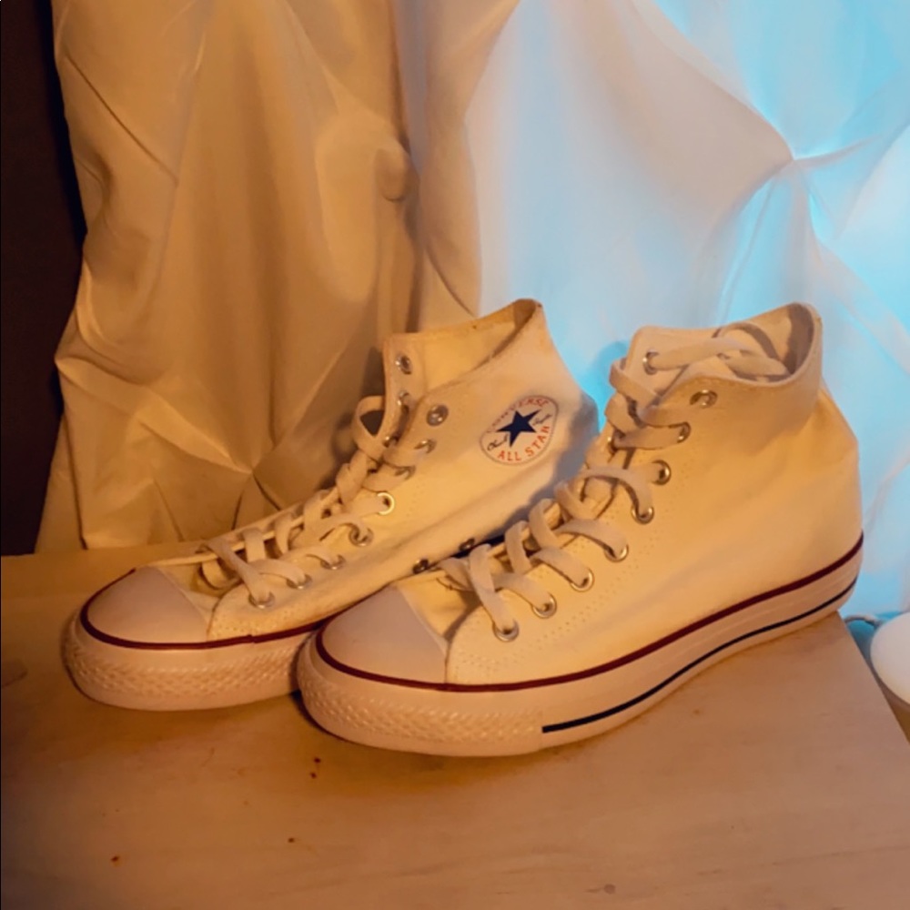 White converse high tops